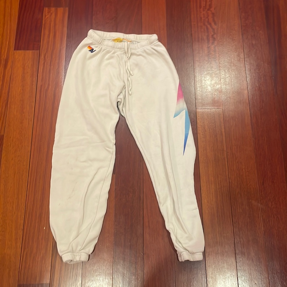 AVIATOR NATION - OMBRÉ BOLT SWEATPANTS - VINTAGE WHITE